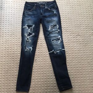 Dark blue American eagle ripped jeans